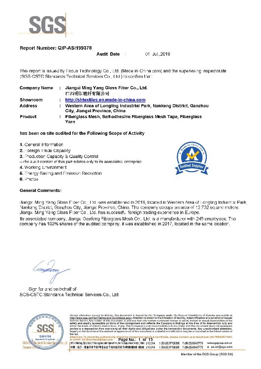 SGS Factory Audit Certification